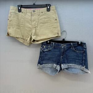 Abercrombie & Fitch Shorts Women's Size 4 Khaki Pocket Flaps Blue Stretch Bundle